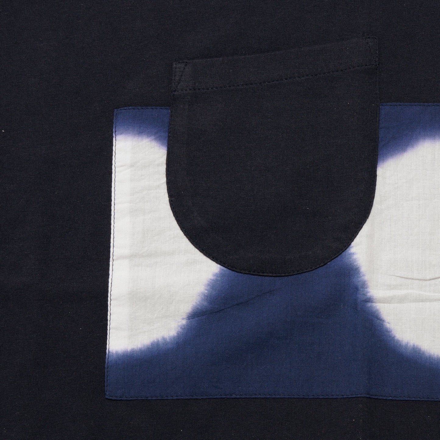 - Big Dot Print Woven Panel Tee - Navy