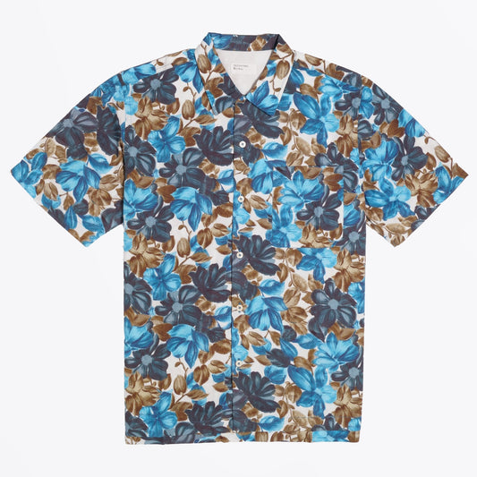 - Organic Print Camp Shirt - Amalfi