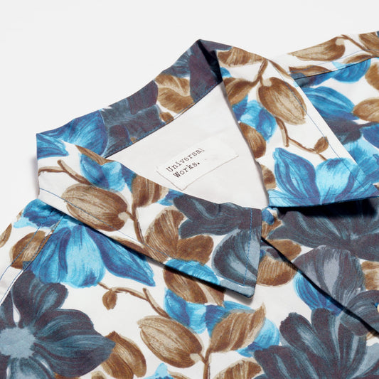 - Organic Print Camp Shirt - Amalfi