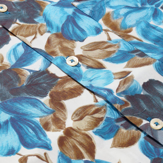 - Organic Print Camp Shirt - Amalfi