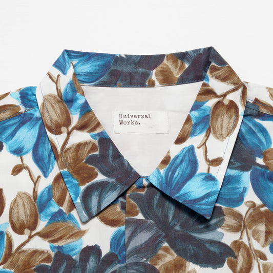 - Organic Print Camp Shirt - Amalfi