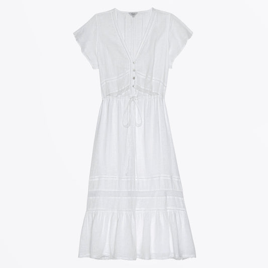 Kiki White Dress - White Lace Detail