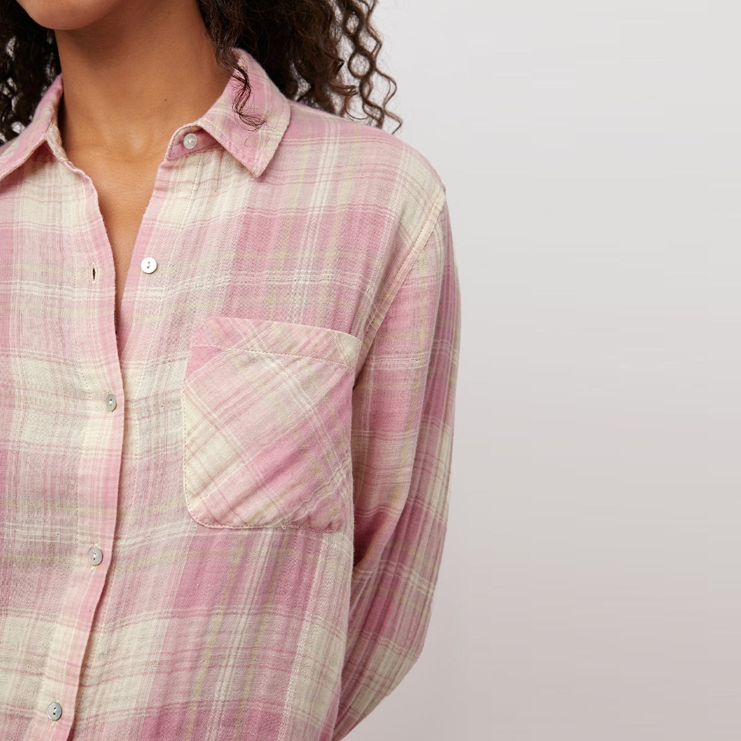 - Ellis Shirt - Rose Sand Ivory