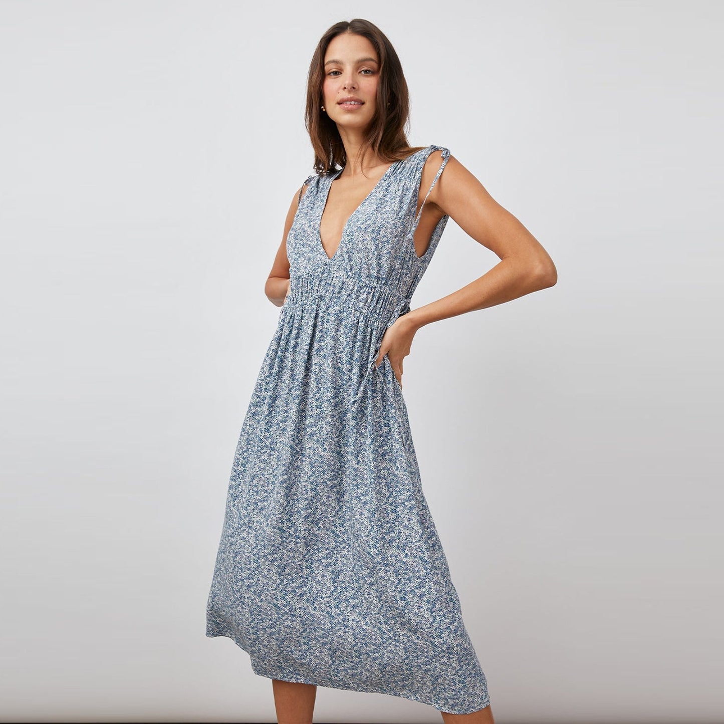 - Constantine Dress - Blue Mini Garden