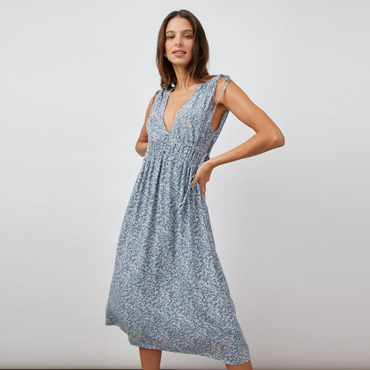 - Constantine Dress - Blue Mini Garden