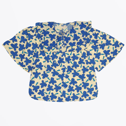 - Vinja Top - Bright Blue/Cream