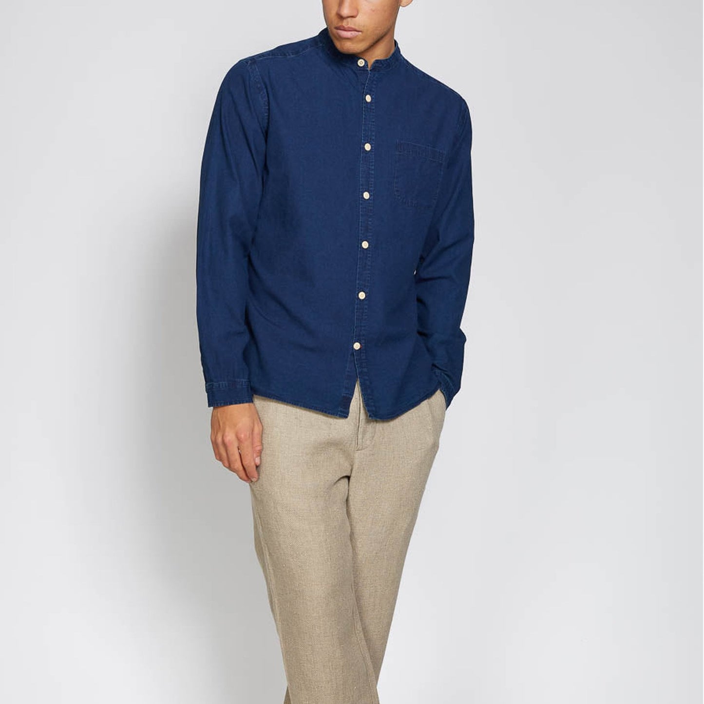 Joppa Grandad Shirt - Indigo