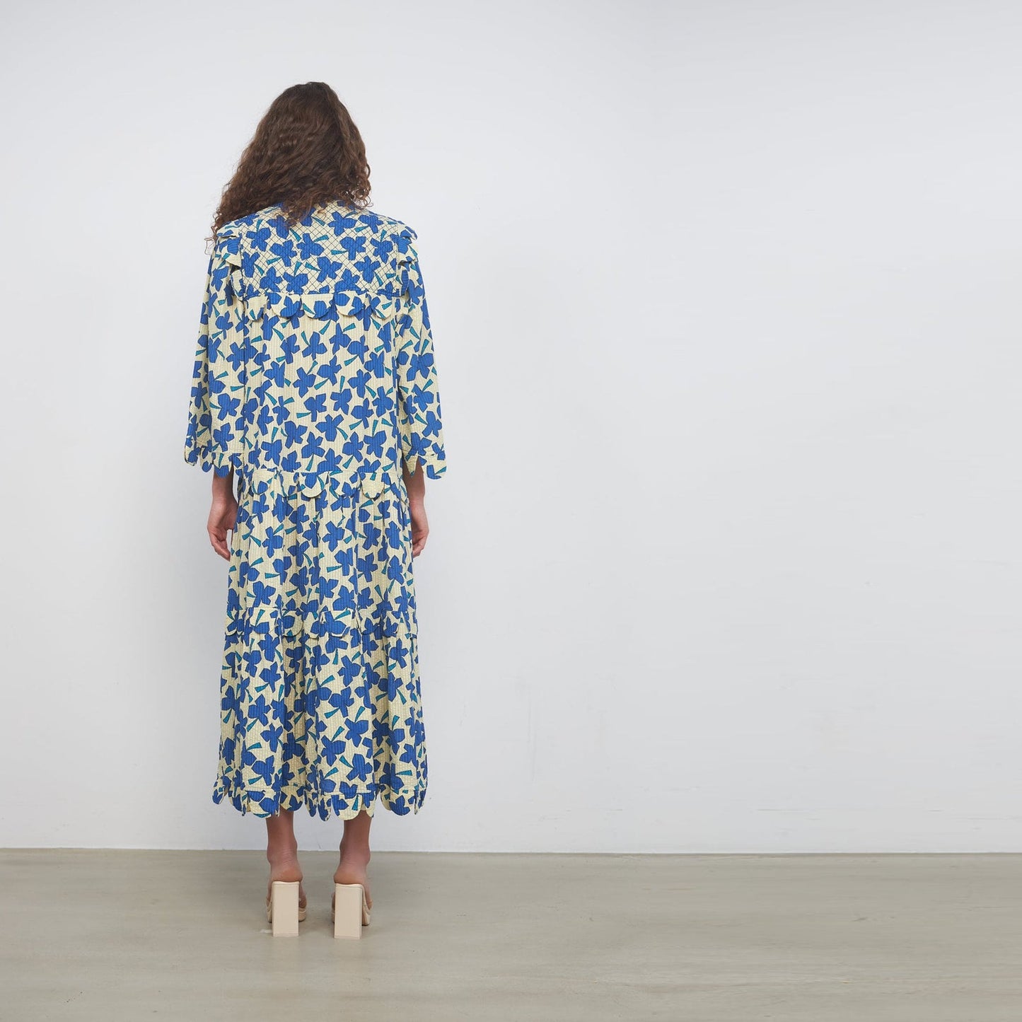 Loan Mae Dress - Bright Blue/Cream
