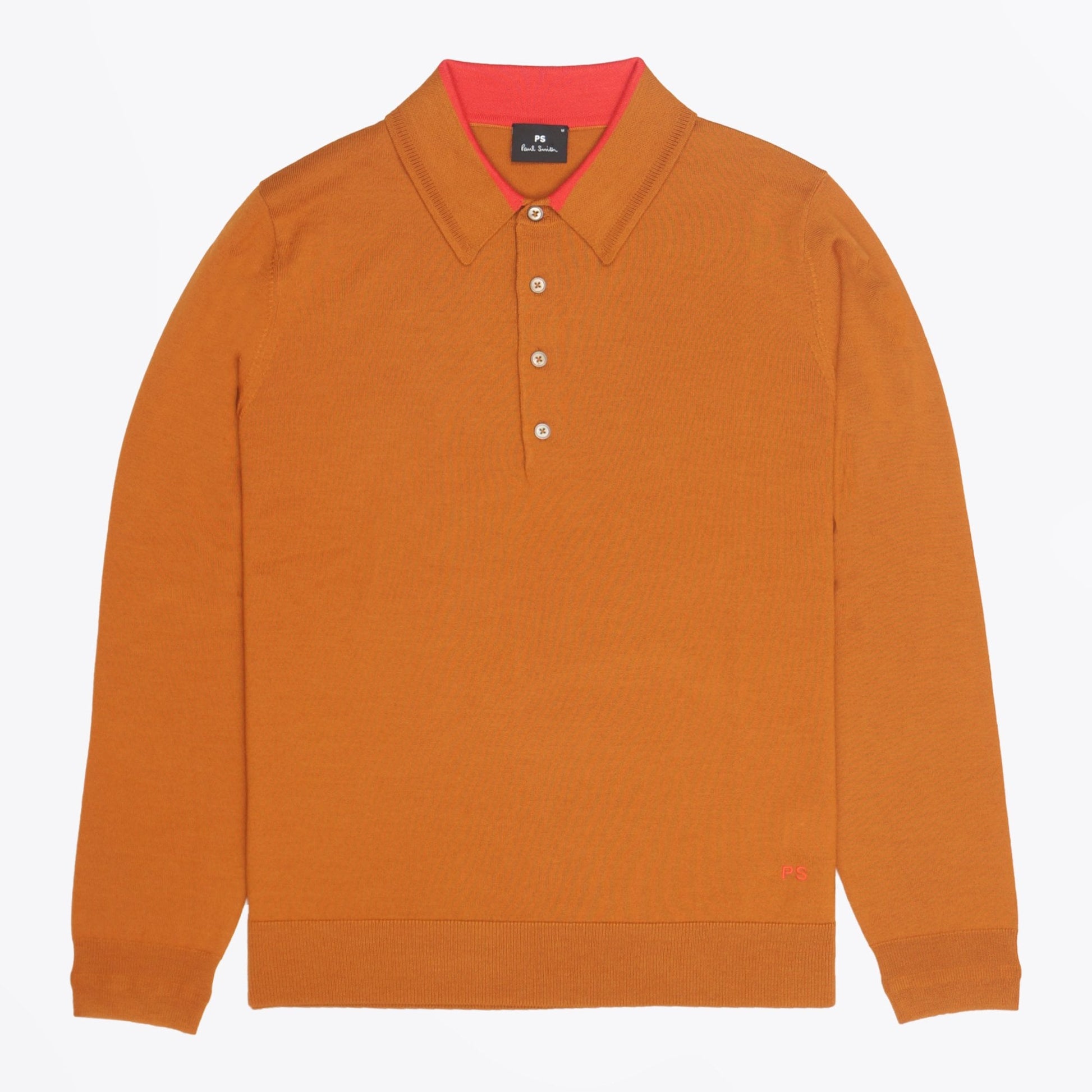 Paul Long Sleeve Pullover Polo - Light Rust
