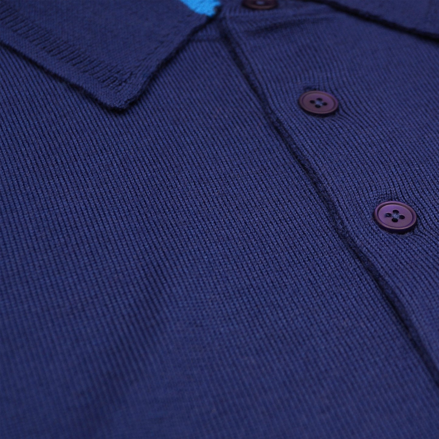 - Long Sleeve Pullover Polo - Cobalt Blue
