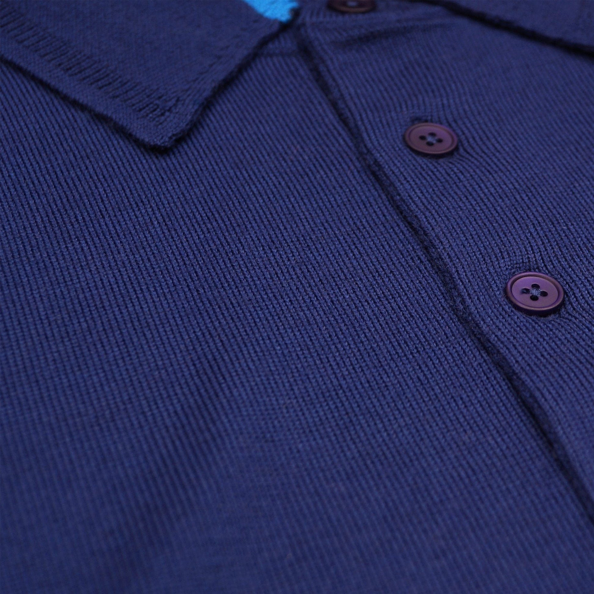 Paul - Long Sleeve Pullover Polo - Cobalt Blue