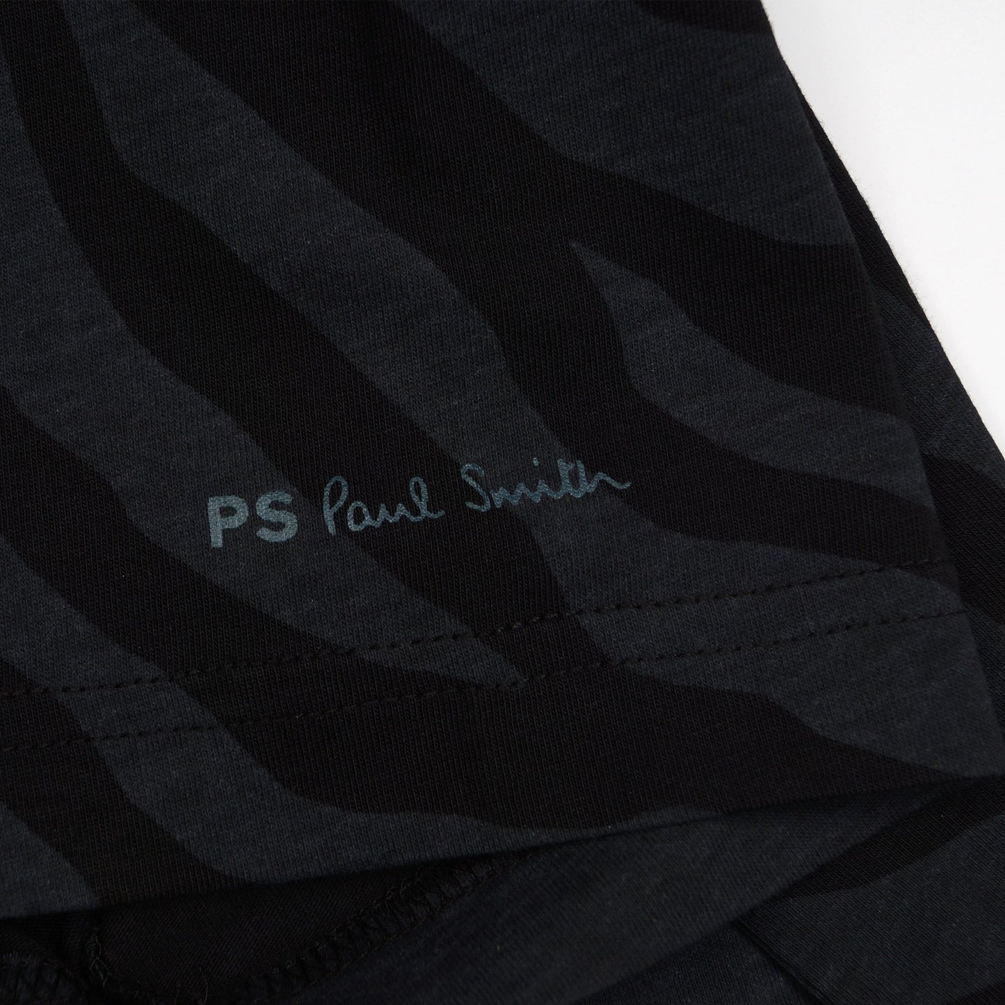 - Zebra Stripe Cotton T-Shirt - Black