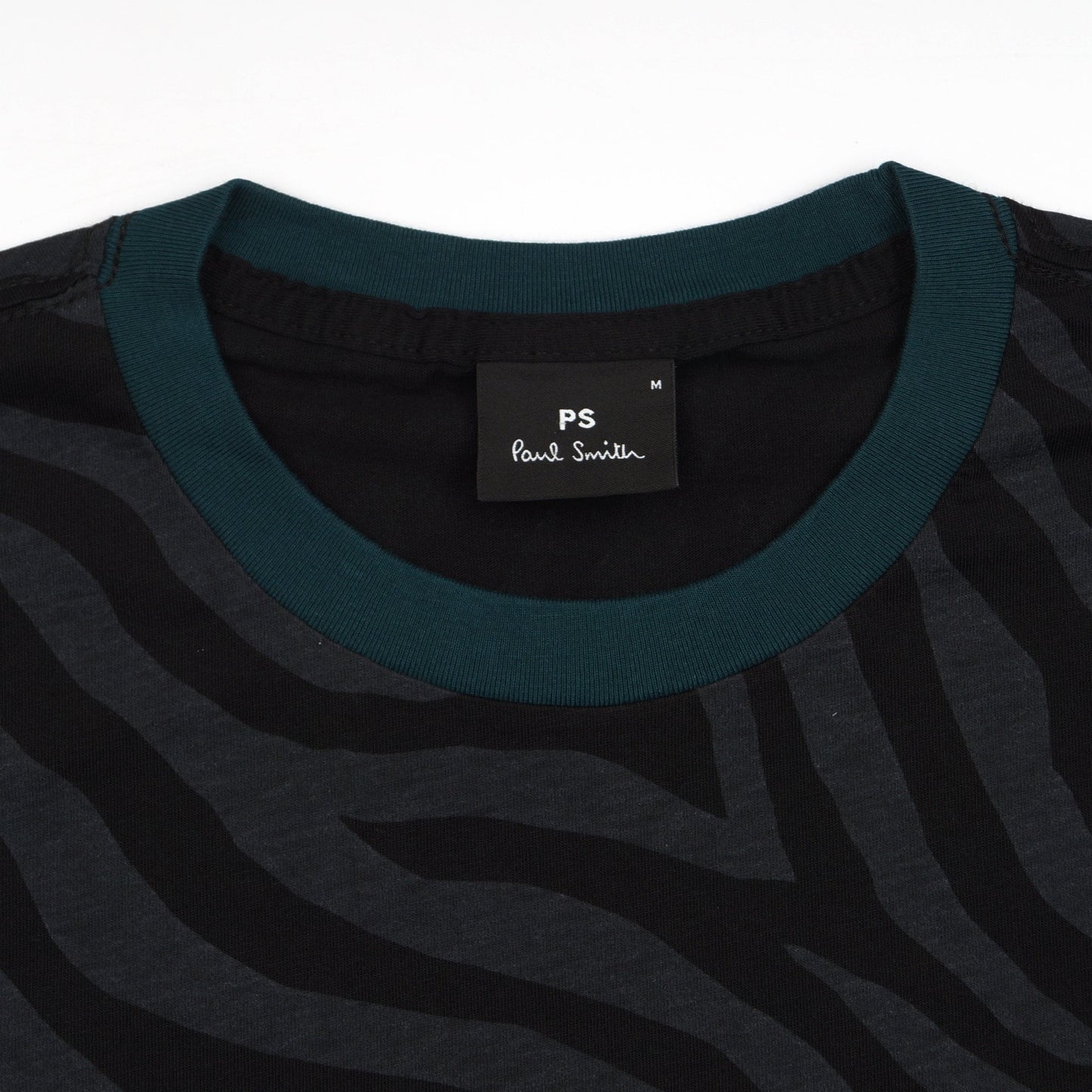 - Zebra Stripe Cotton T-Shirt - Black
