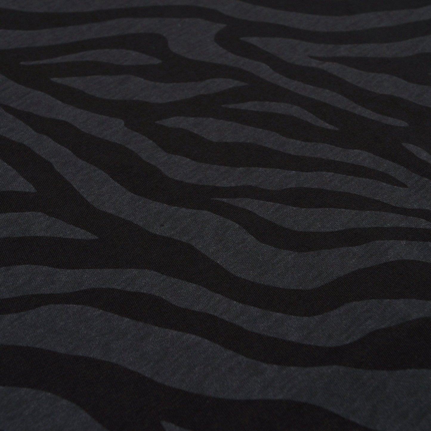 - Zebra Stripe Cotton T-Shirt - Black