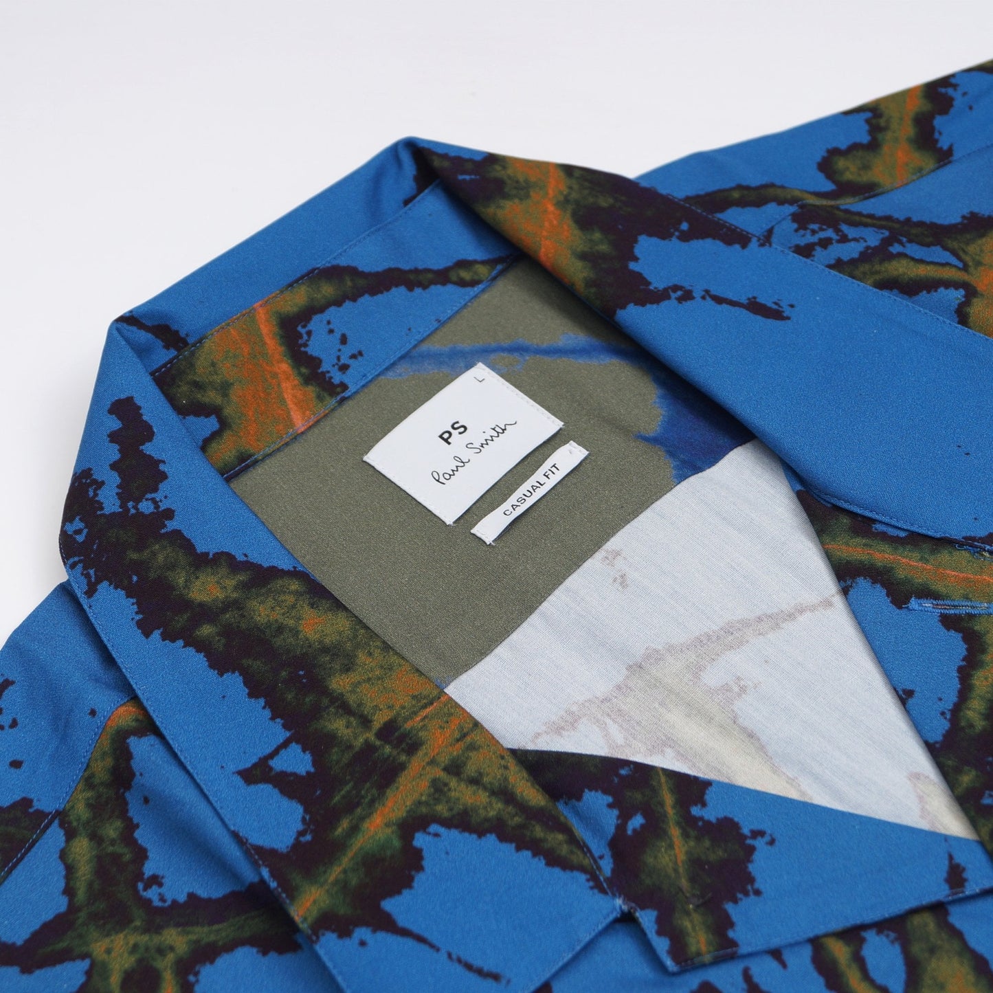 - Casual Fit Printed Shirt - Green Blue