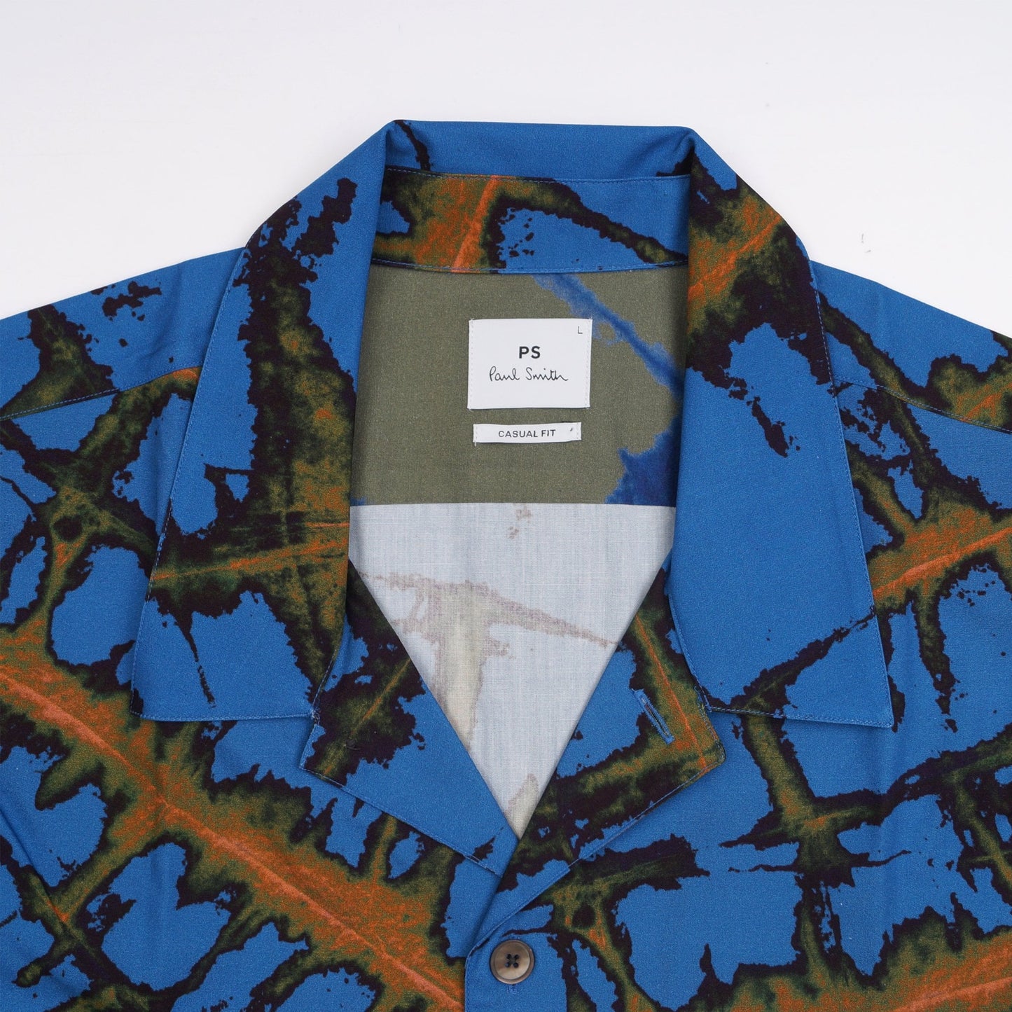 - Casual Fit Printed Shirt - Green Blue