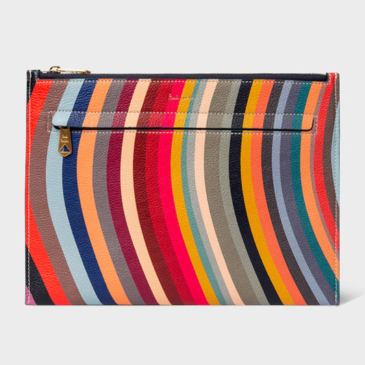 - Swirl Leather Purse Pouch - Multi