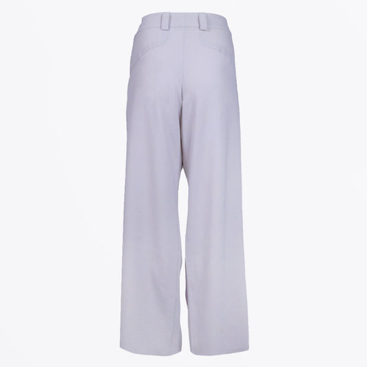 - Straight Leg Button Front Trouser - Marble