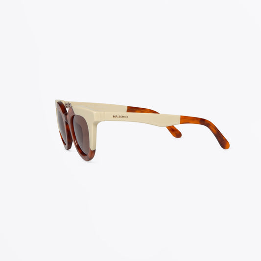 Hayes Classic Lens Sunglasses - Cream/Leo