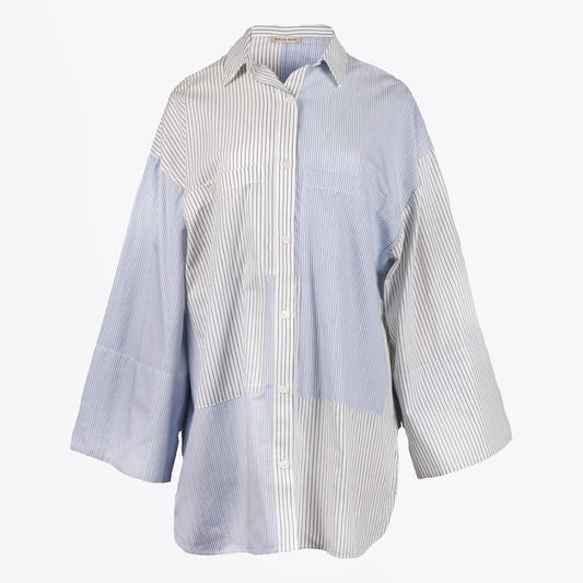 - Camillia Shirt - White Blue Stripe