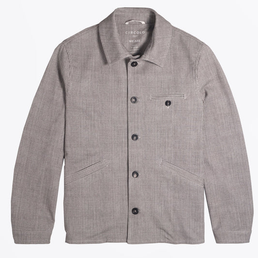 - Piquet Stripe Work Jacket - Nero