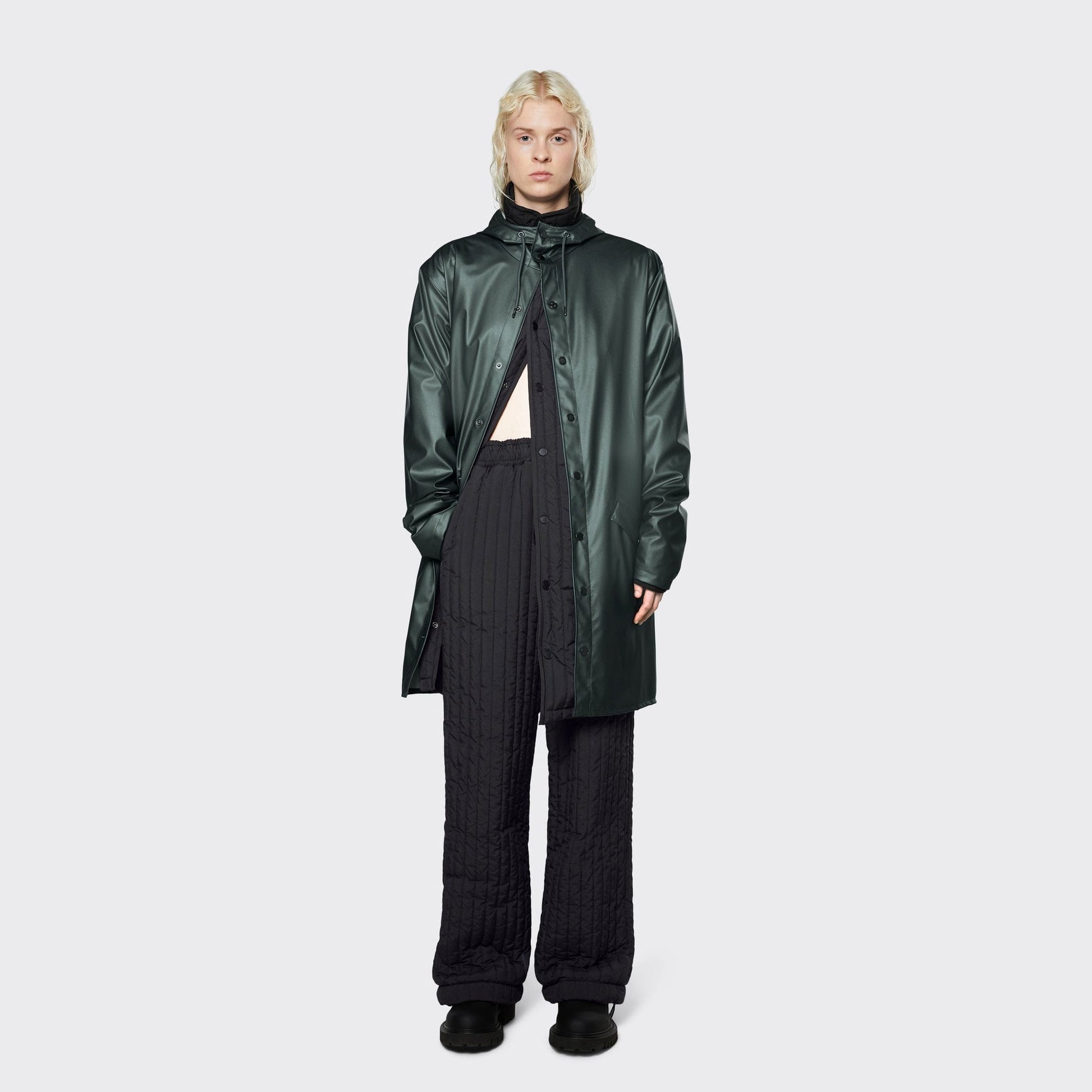 Rains Long Jacket - Silver Pine