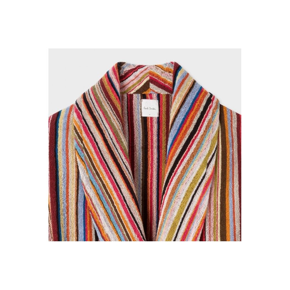 - Signature Stripe Towelling Dressing Gown - Multi
