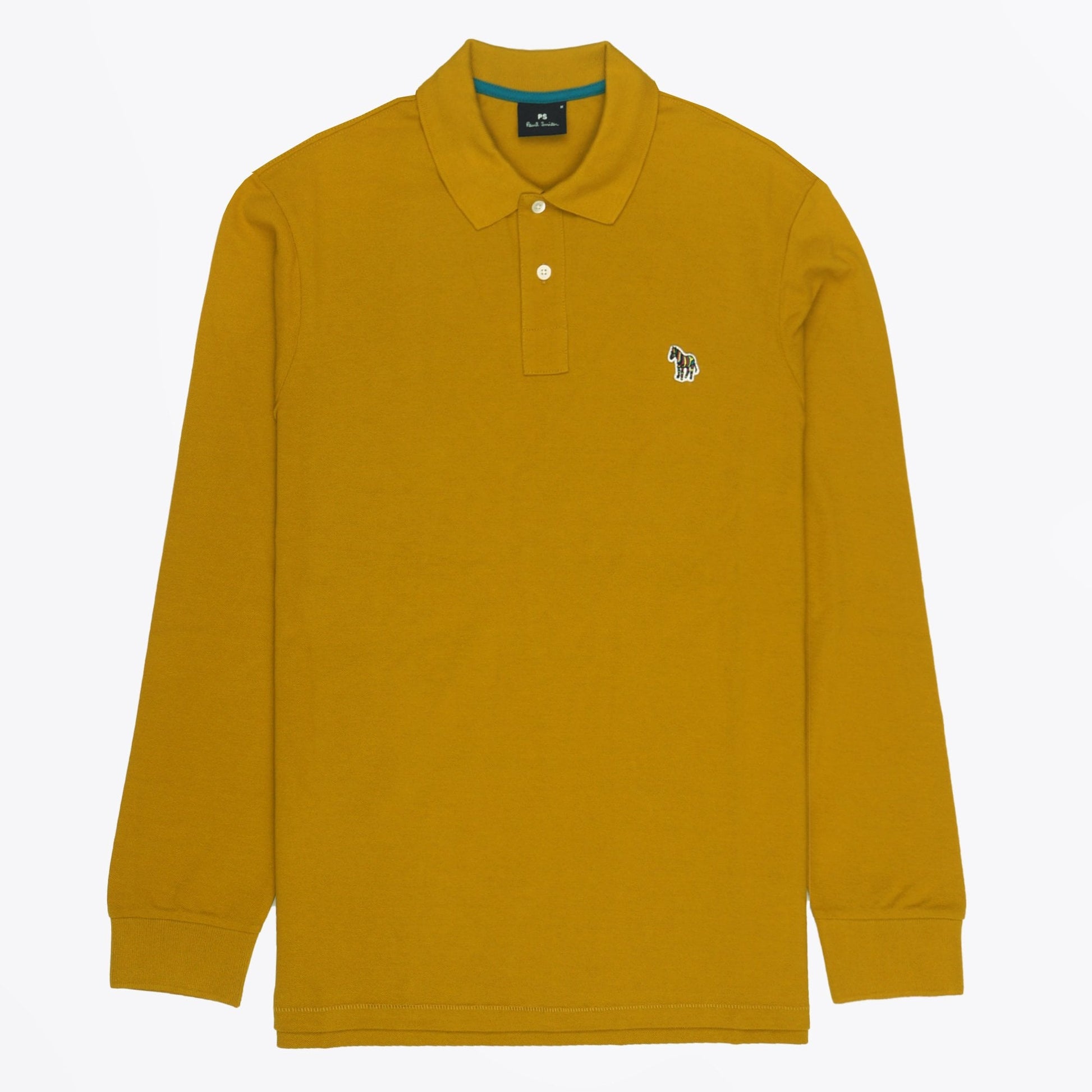 Paul Long Sleeved Zebra Polo Shirt - Ochre