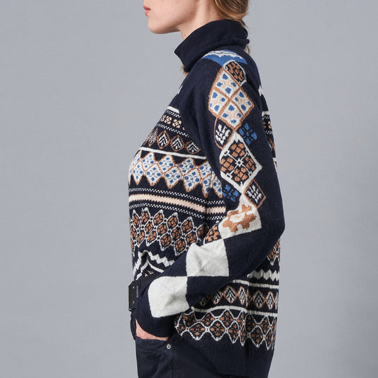 - Amuse Knitted Sweater - Navy