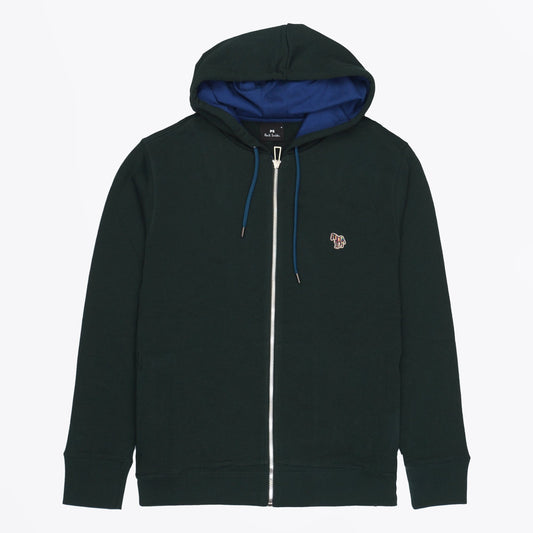 - Zebra Zipped Hoodie - Green