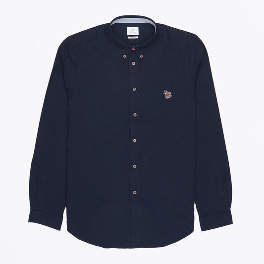 - Zebra Tailored Badge Shirt - Inky
