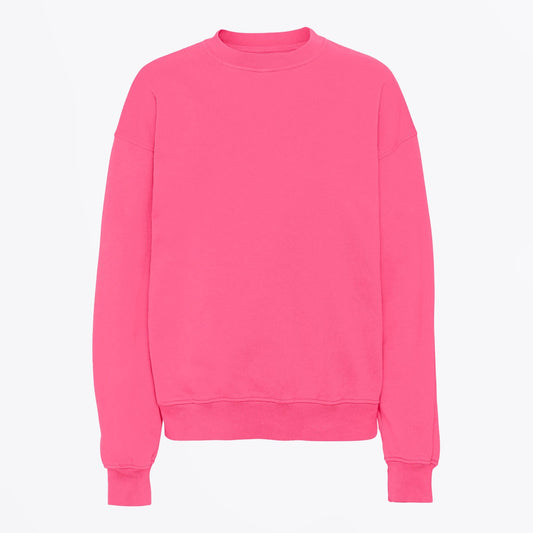 - Oversized Organic Crew Sweatshirt - Bubblegum Pink