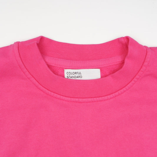 - Oversized Organic Crew Sweatshirt - Bubblegum Pink