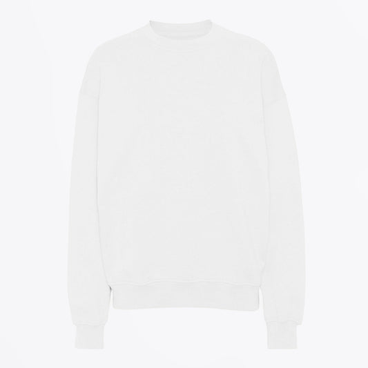 - Oversized Organic Crew Sweatshirt - Optical White