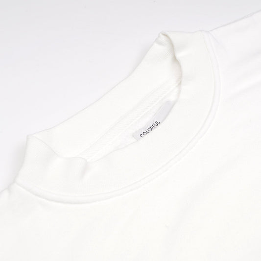 - Oversized Organic Crew Sweatshirt - Optical White