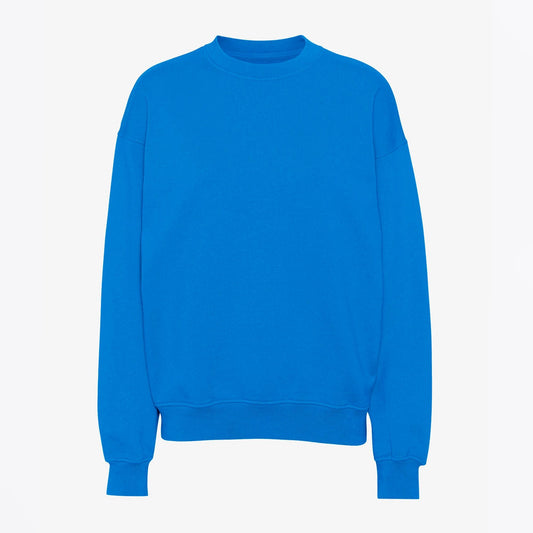 - Oversized Organic Crew Sweatshirt - Pacific Blue