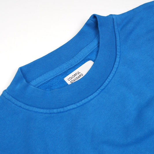 - Oversized Organic Crew Sweatshirt - Pacific Blue