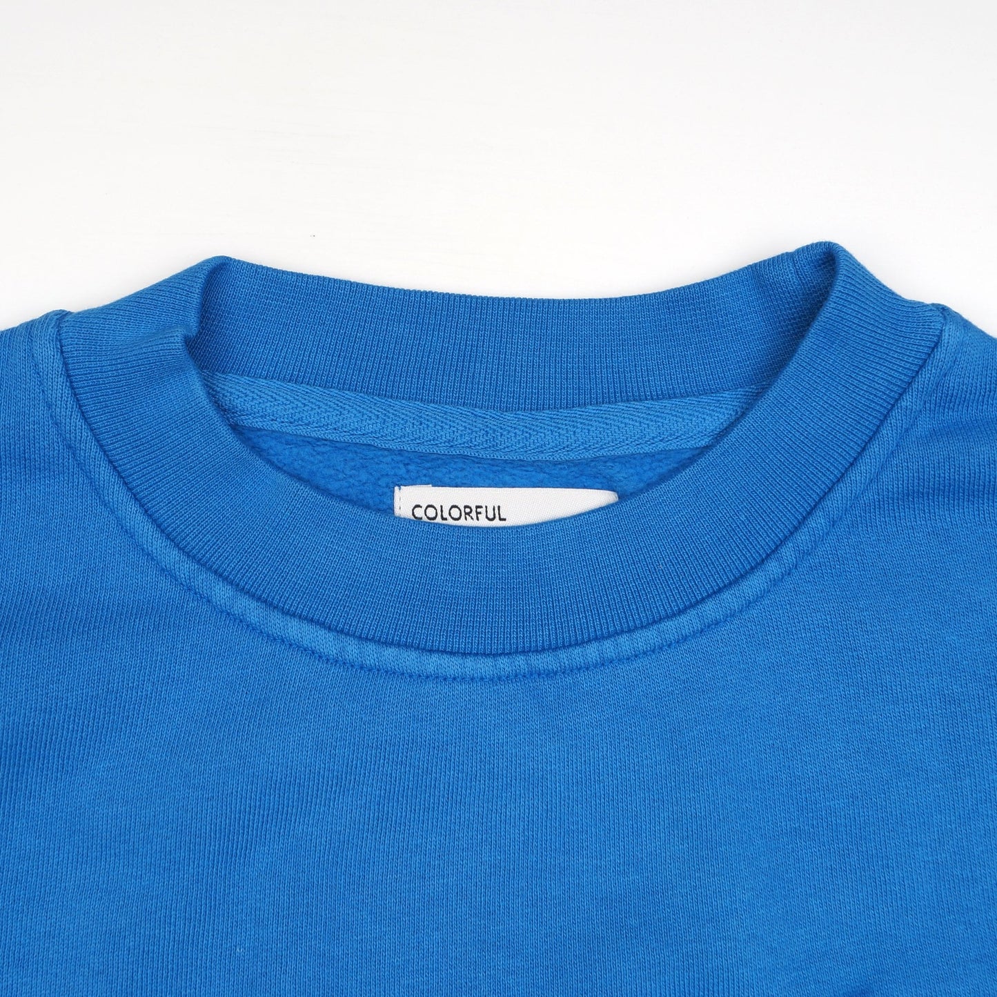 - Oversized Organic Crew Sweatshirt - Pacific Blue