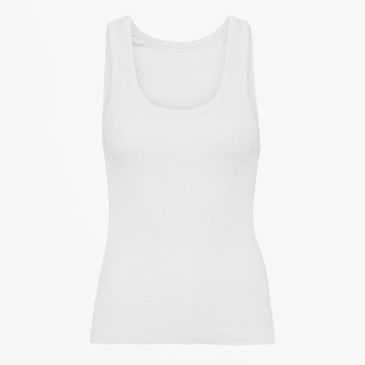 - Organic Rib Tank Top - Optical White