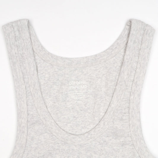 - Organic Rib Tank Top - Snow Melange