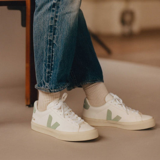 - Campo Chromefree Leather Sneakers - Extra White/Matcha