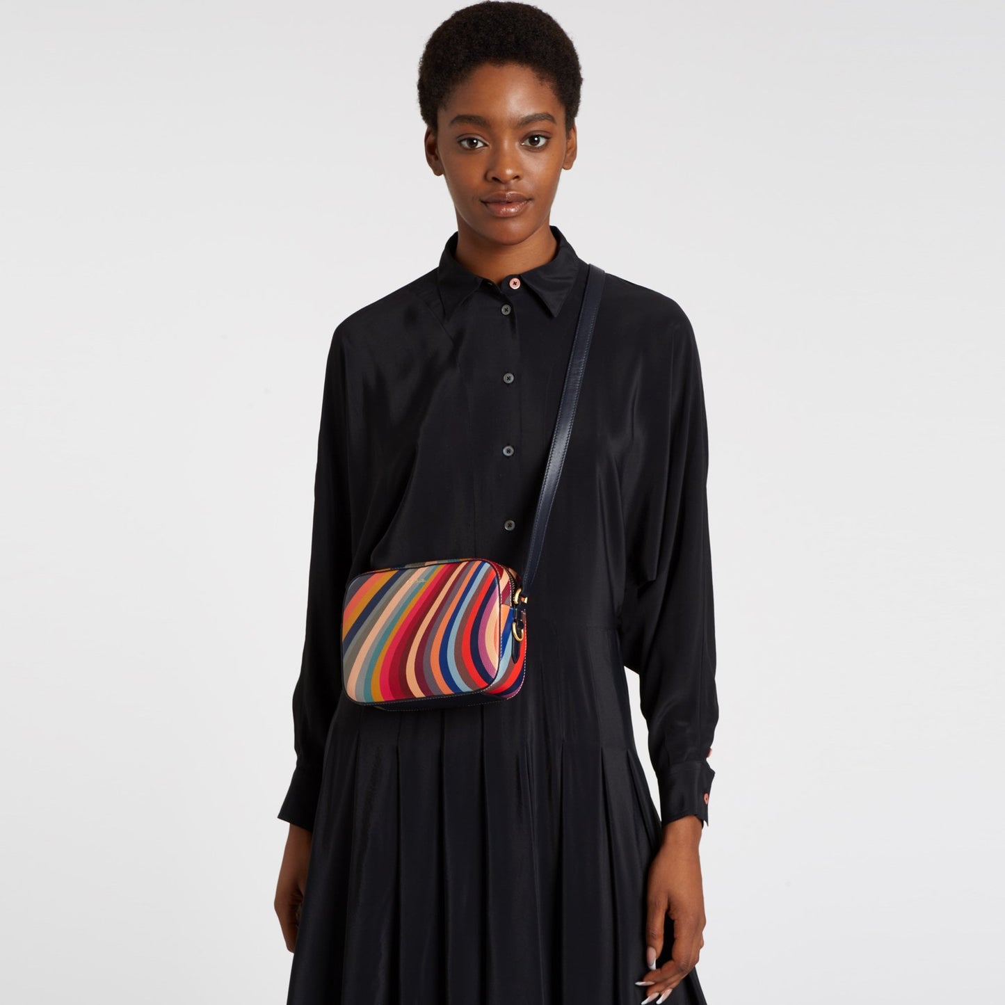 - Leather Swirl Cross Body Bag - Multi