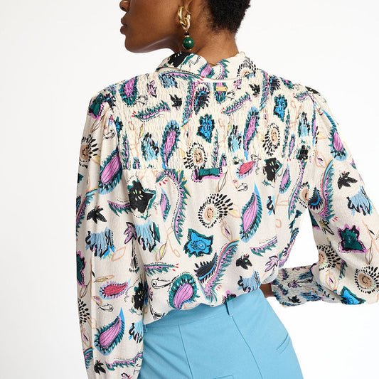Floral Blouse - Tides Ecru