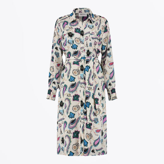 - Printed Dress - Tides Ecru