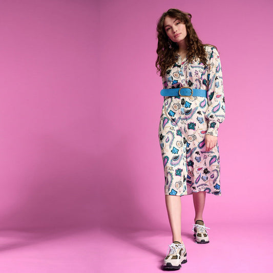 - Printed Dress - Tides Ecru