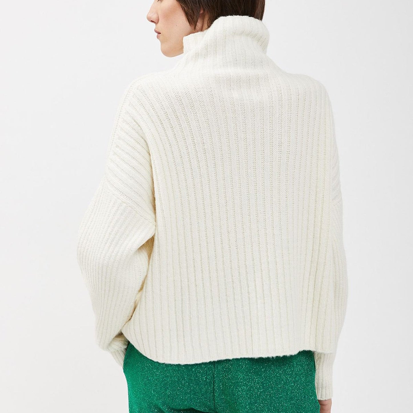 - Ribbed Knitwear Jumper - Vanilla