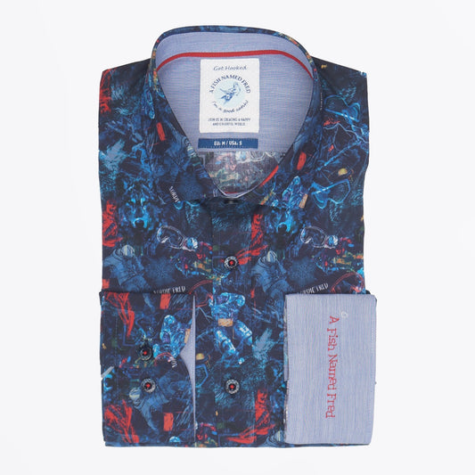 - Ski Map Shirt - Navy