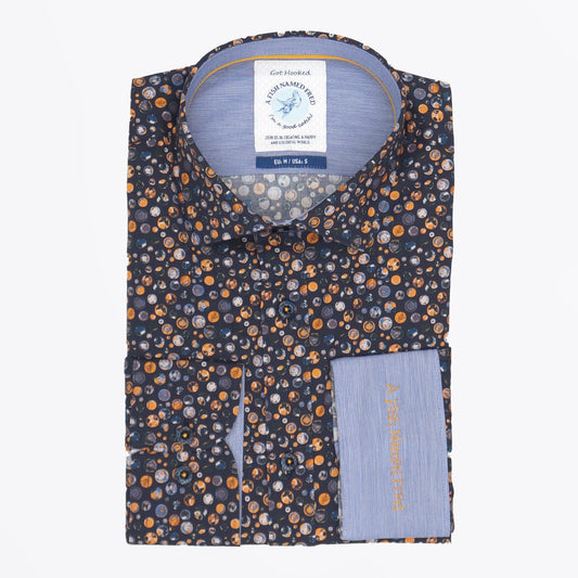 - Round Structure Shirt - Navy