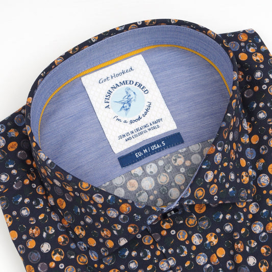 - Round Structure Shirt - Navy