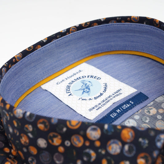 - Round Structure Shirt - Navy